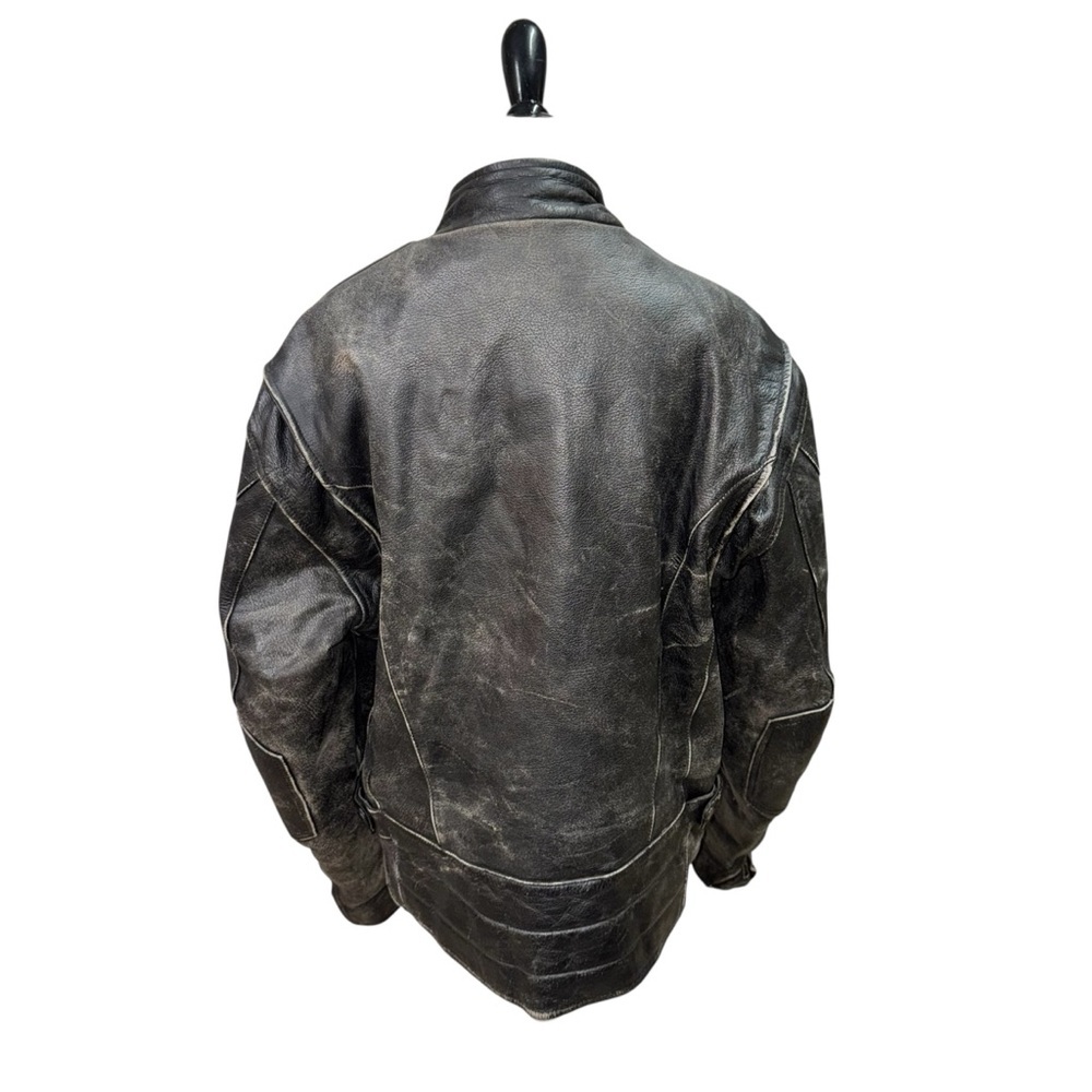 River Road Vintage Men's Size 44 Leather Motorcycle Jacket Heavy Wear Biker - Picture 7 of 10